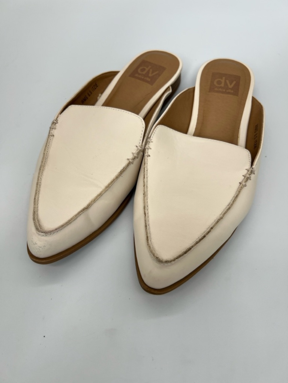 DV by Dolce Vita Cream Pointed Slip-On Mules - Picture 2 of 4